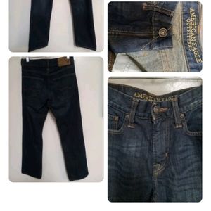 American Eagle Jeans Mens 28x30 Blue Original Straight Dark Wash Cotton Denim